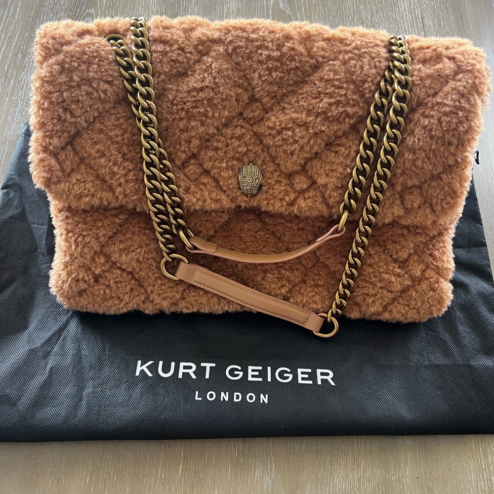 Kurt Geiger Tan Shoulder Bag Plush Texture